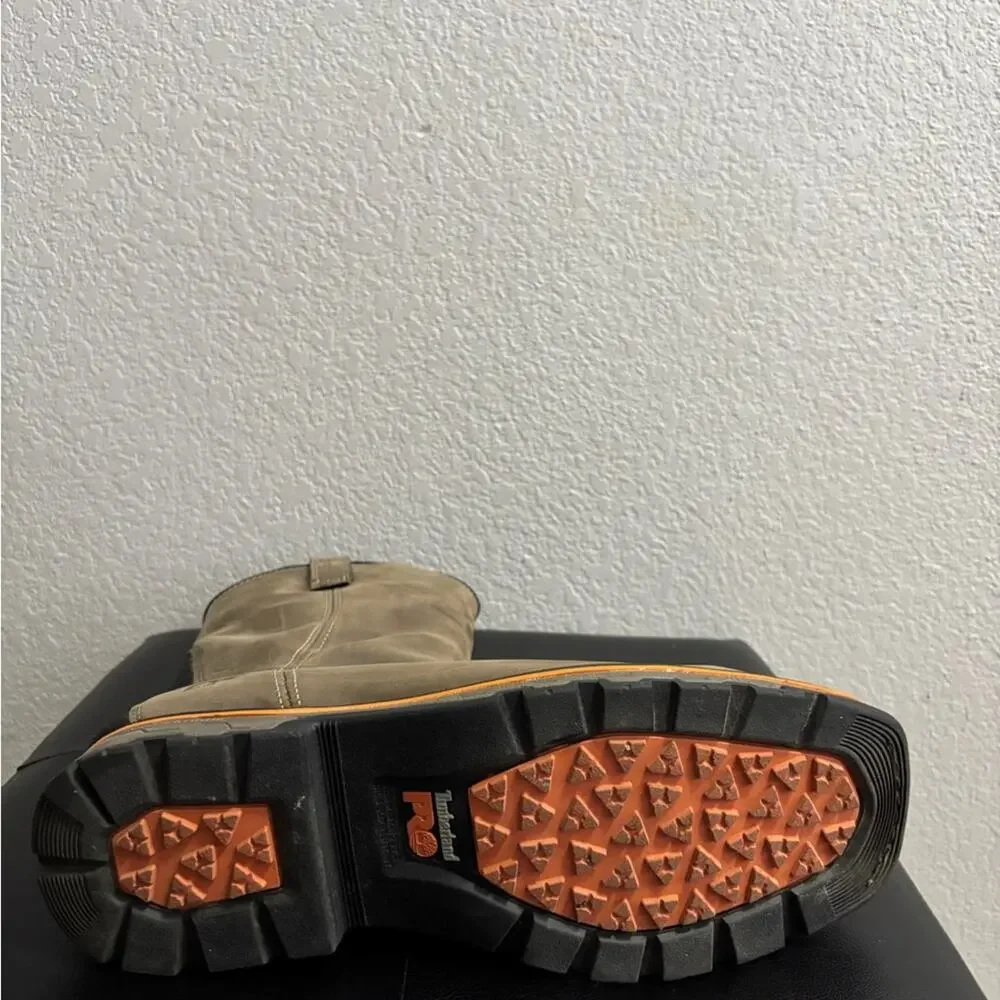 Timberland Pro Men’s Tan Western Style Waterproof Work Boots Size 10.5